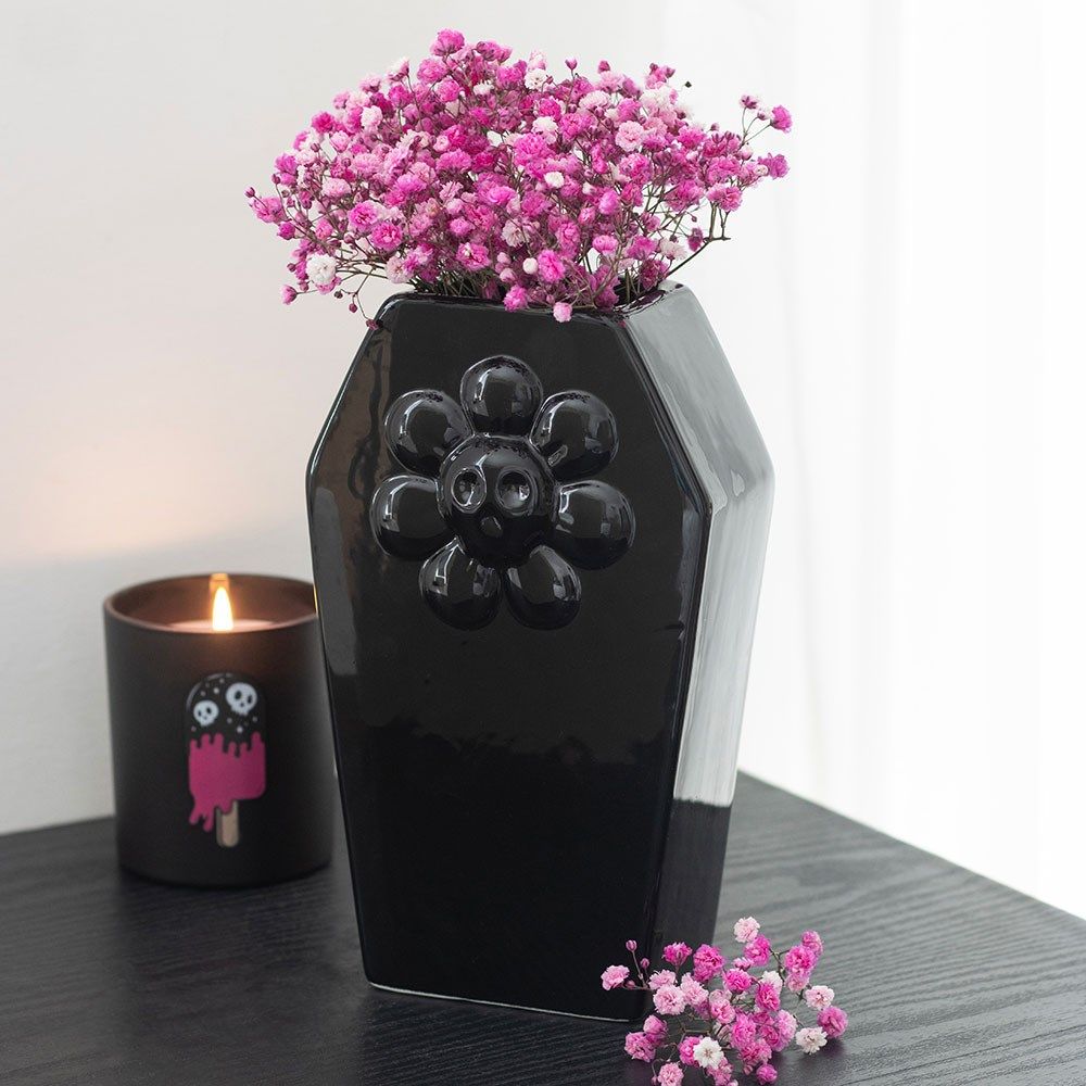 Black Coffin Vase - Ceramic Shaped Vase