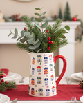 Christmas Street Print Flower Jug Vase