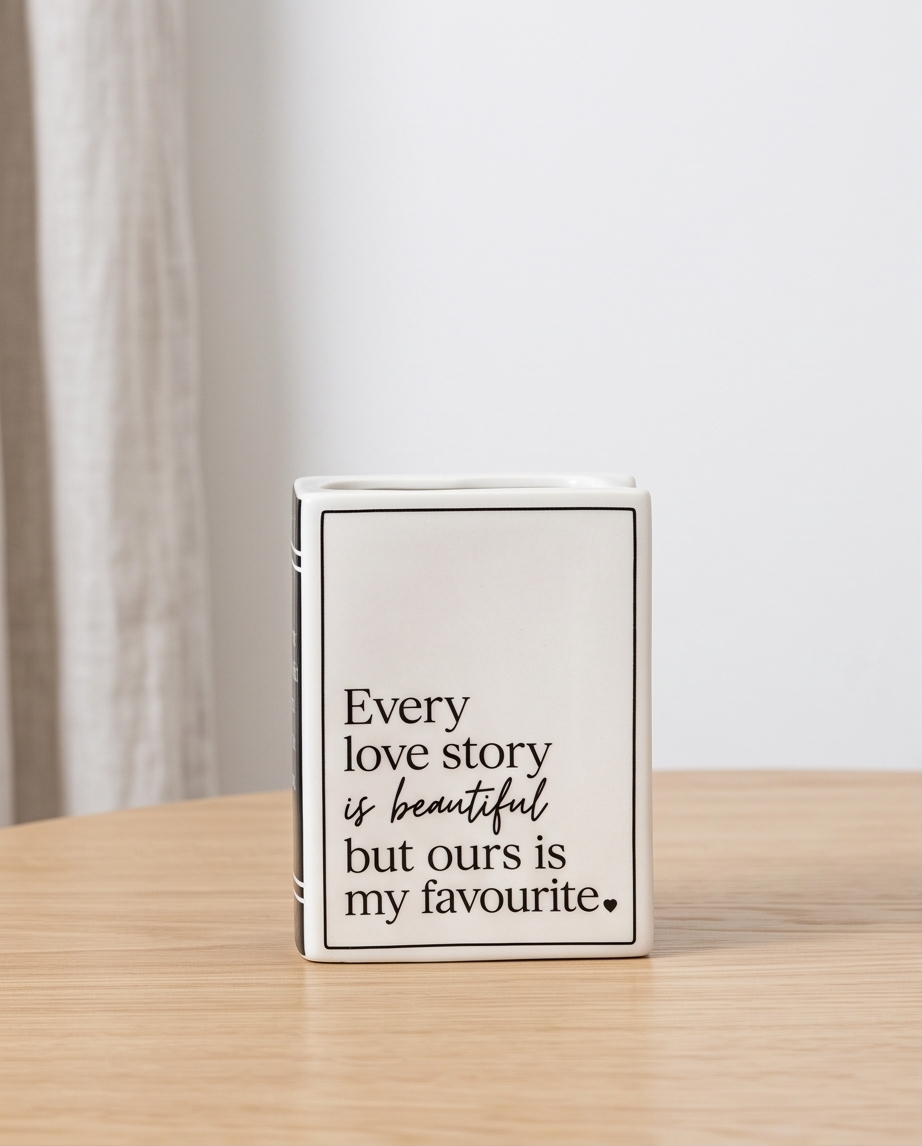 Every Love Story - Book Shaped Flower Vase