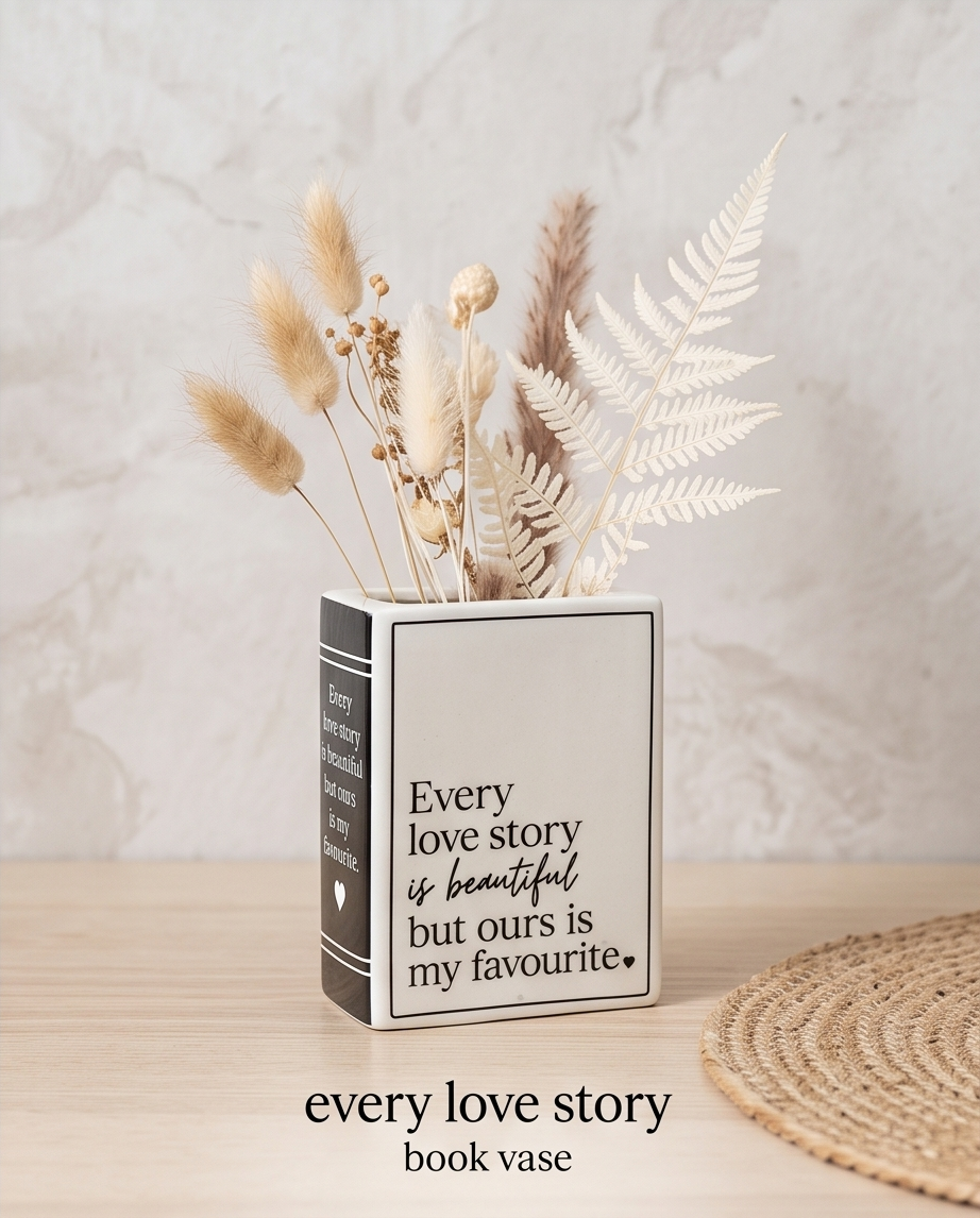 Every Love Story - Book Shaped Flower Vase