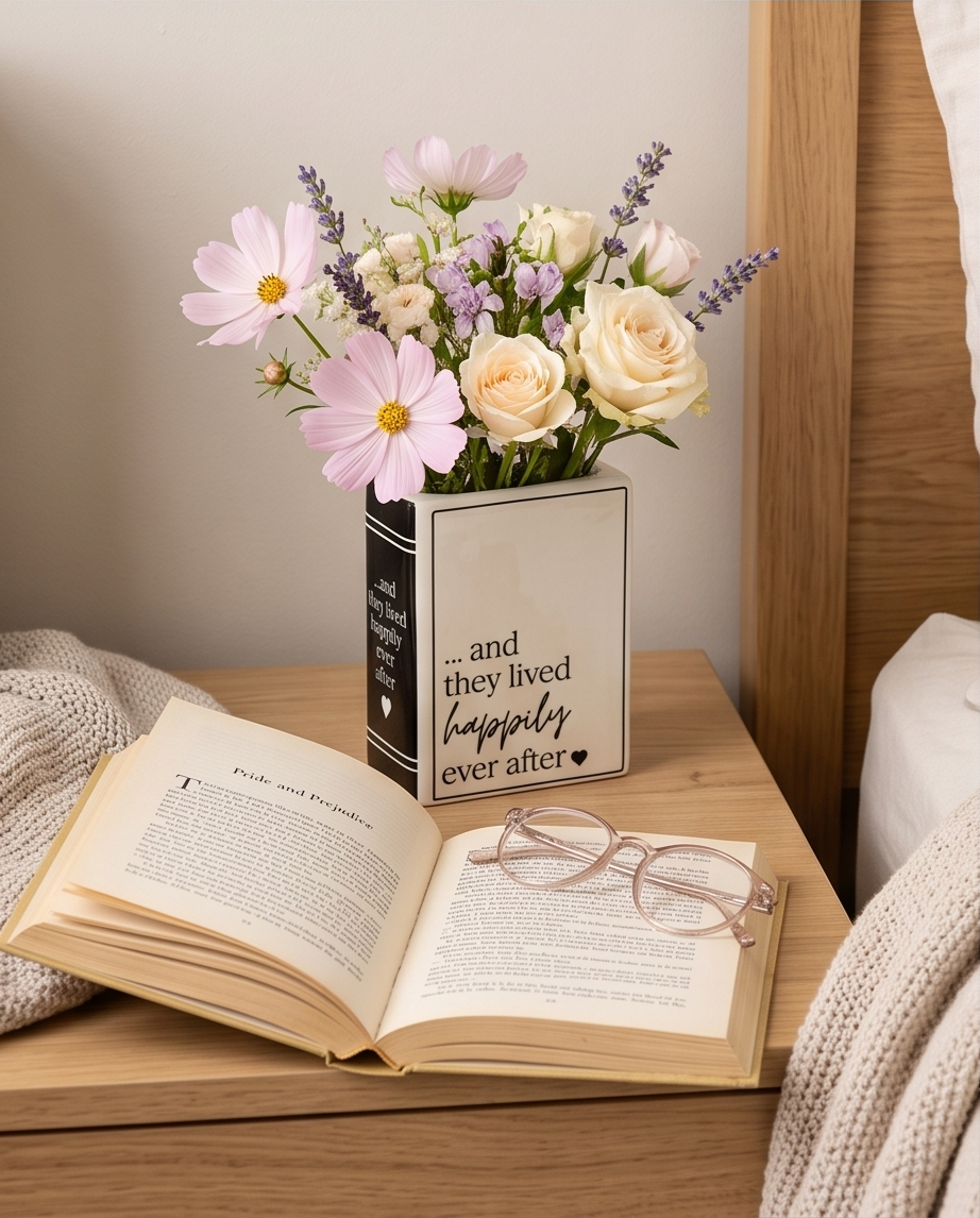 Happily Ever After - Book Shaped Flower Vase