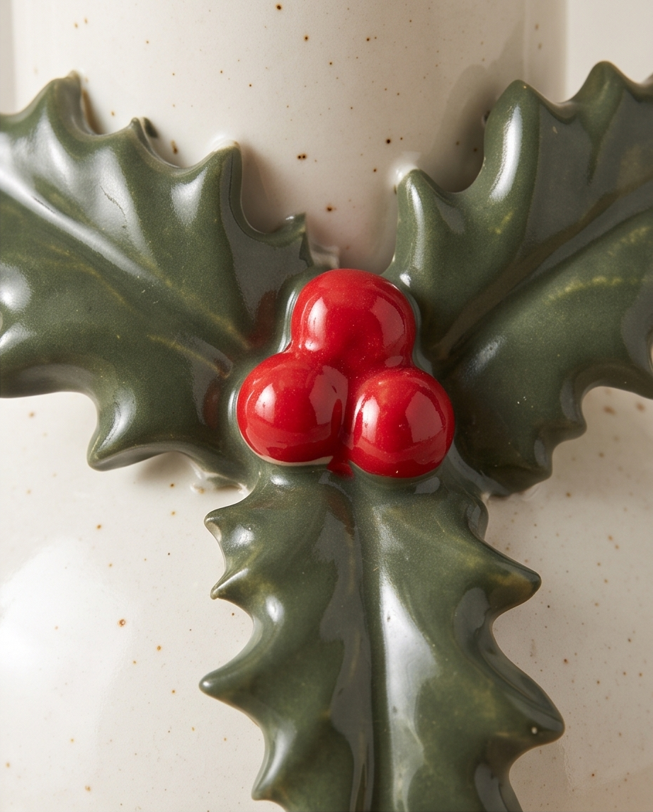 Festive Bubble Holly Flower Vase - 10cm