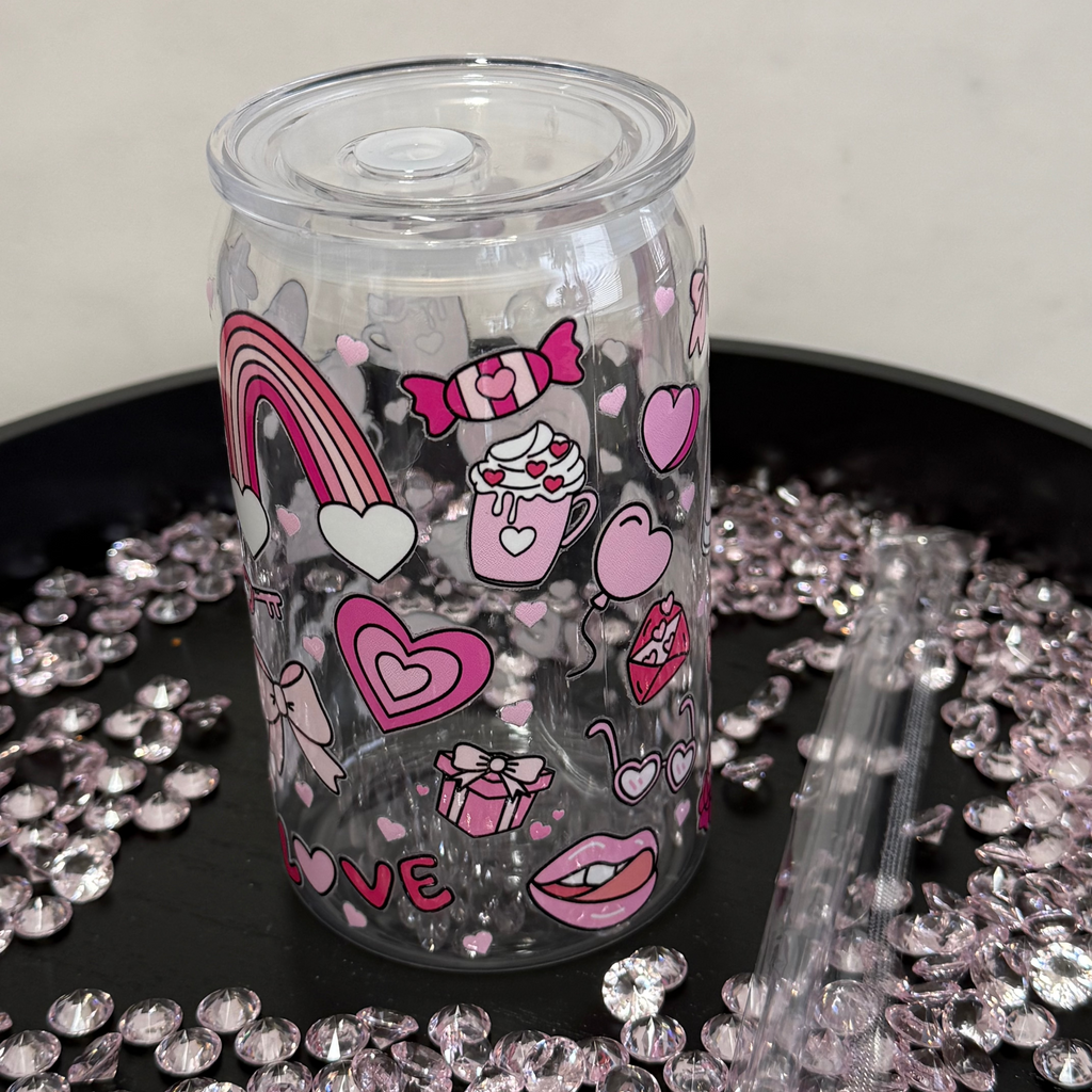 16oz Libby Plastic Cold Cup with Straw