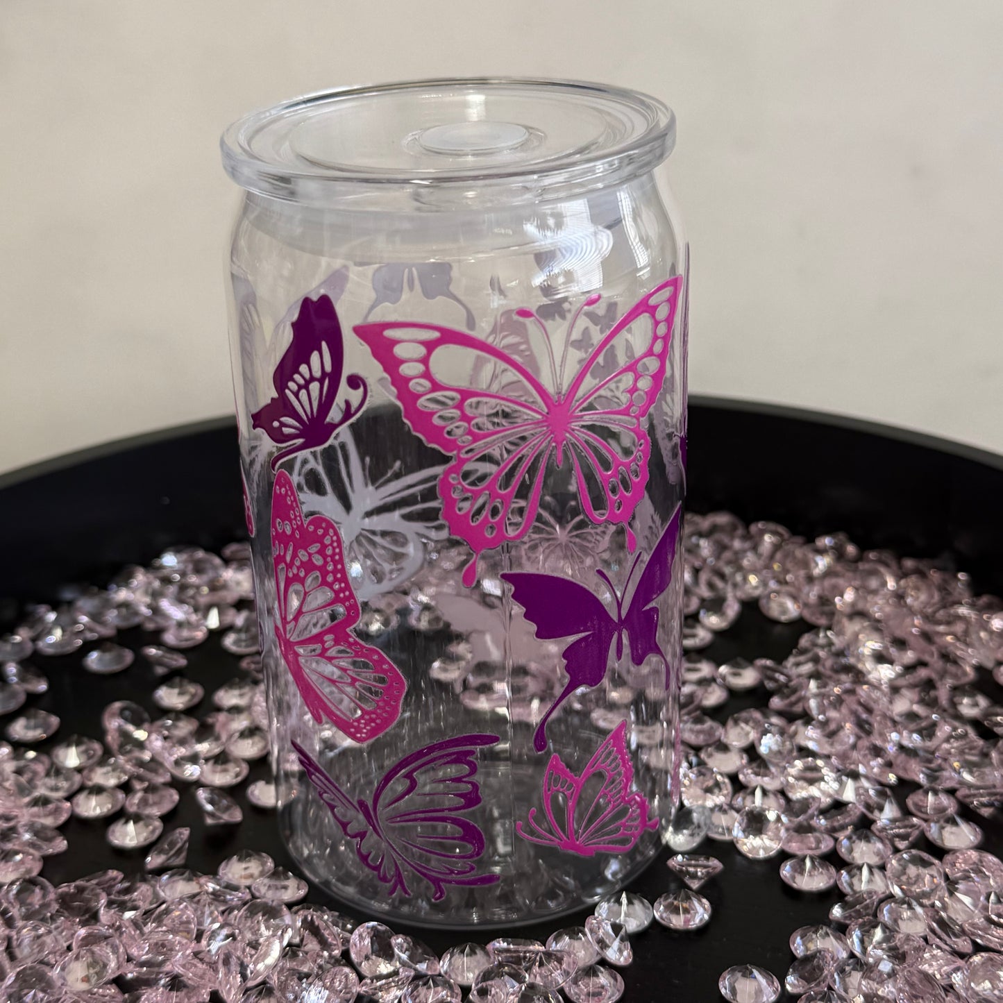 16oz Libby Plastic Cold Cup with Straw