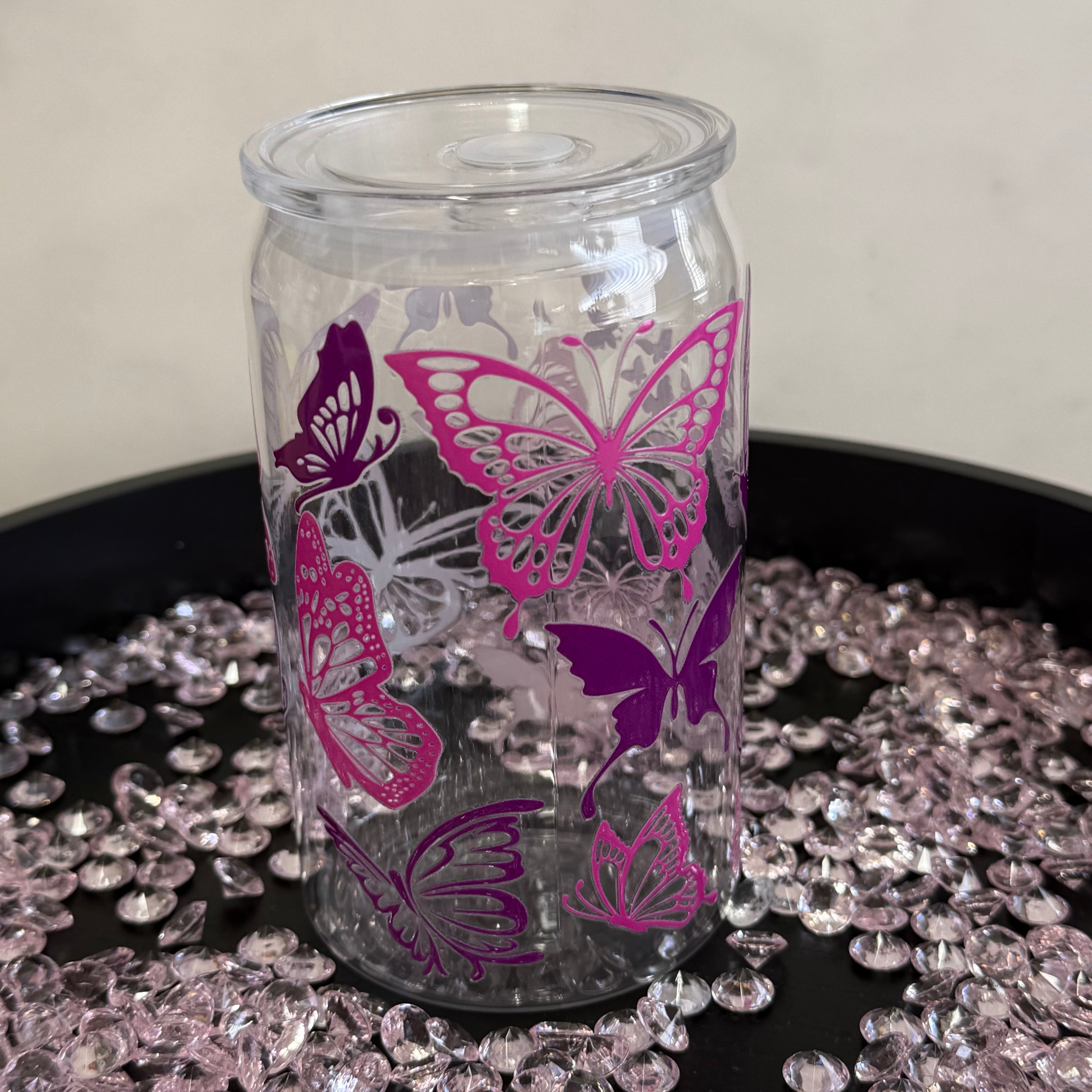 16oz Libby Plastic Cold Cup with Straw