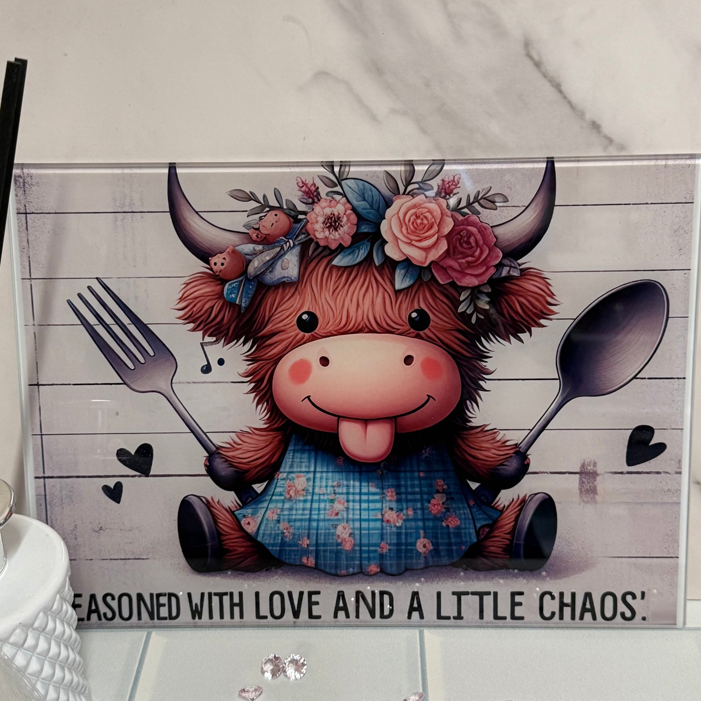 8X11 Glass Chopping Board - Plain Finish