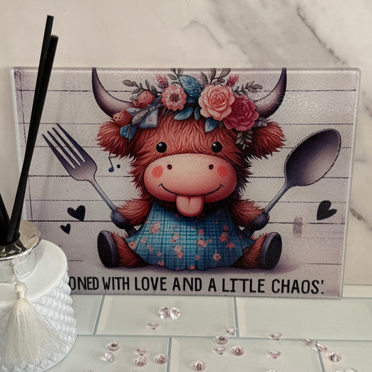 8X11 Glass Chopping Board - Ripple Finish