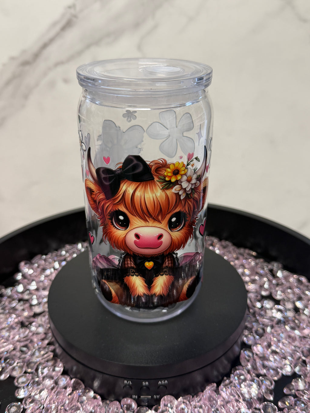16oz Libby Plastic Cold Cup with Straw