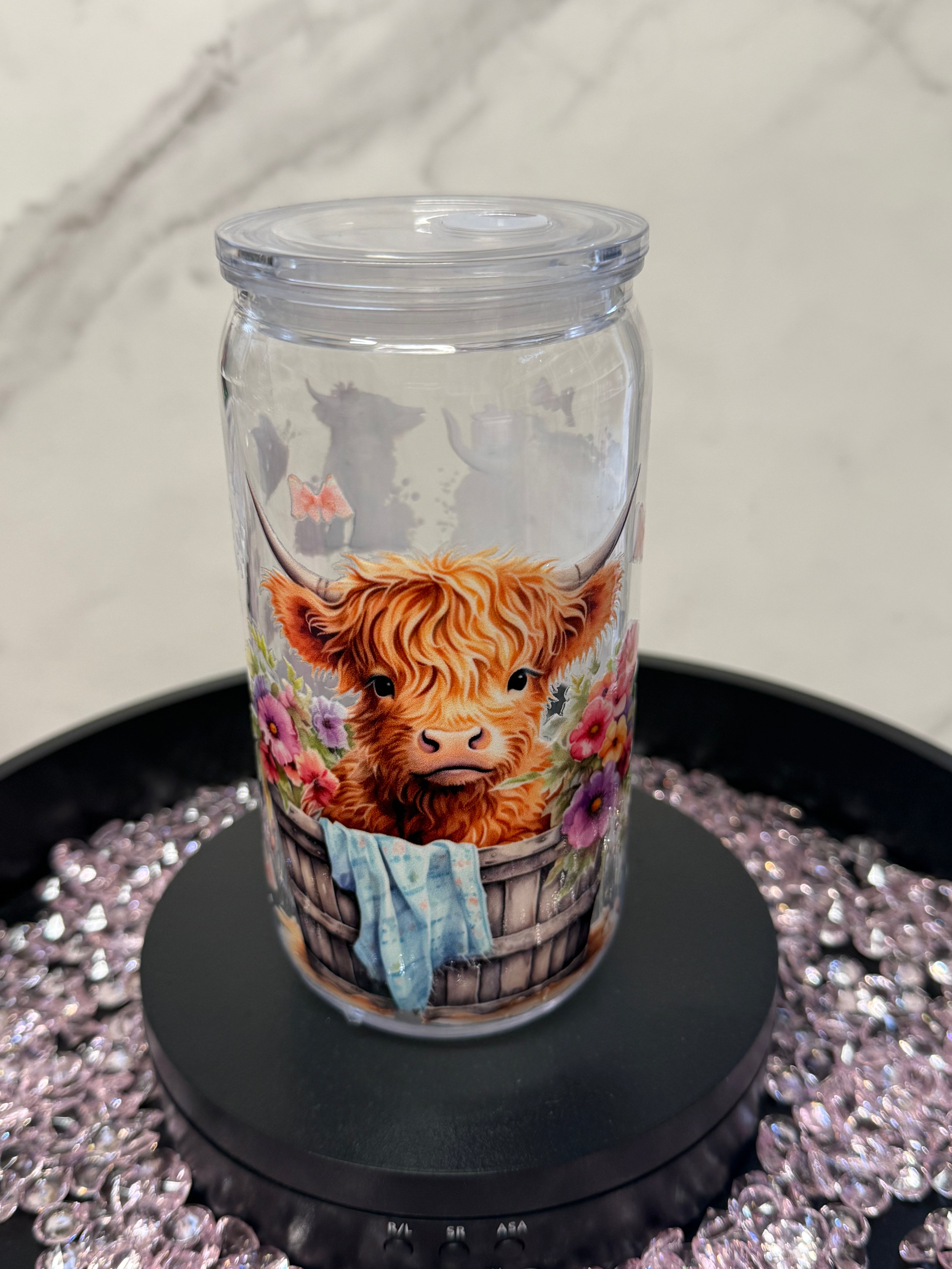 16oz Libby Plastic Cold Cup with Straw