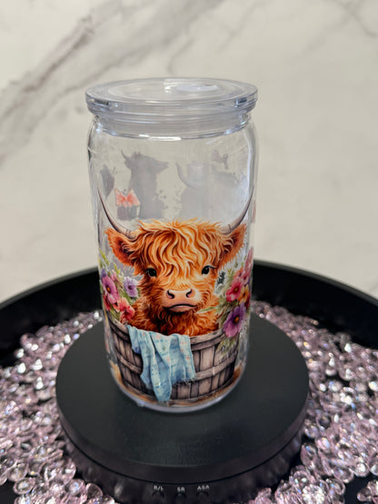 16oz Libby Plastic Cold Cup with Straw