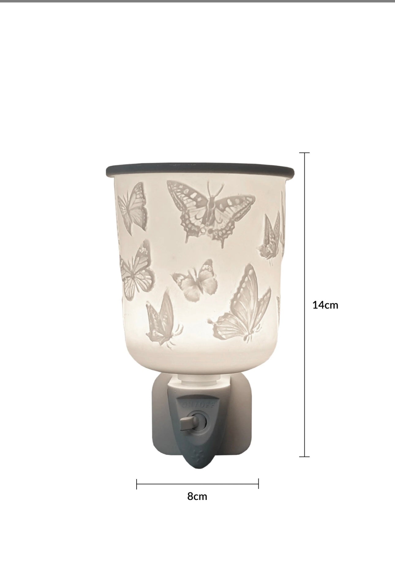 Porcelain Plug In Electric Wax Melter / Oil Burner - Butterfly