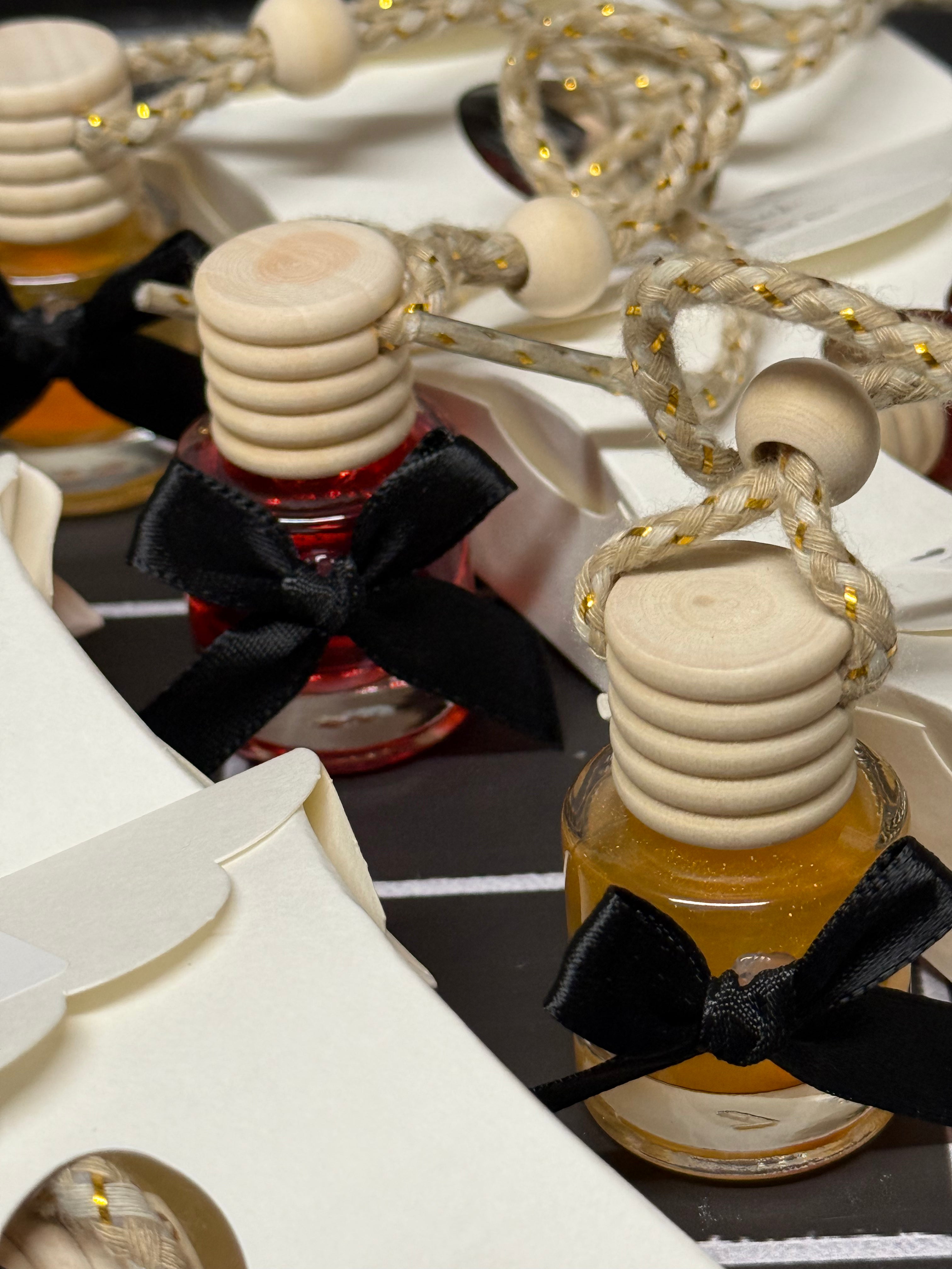 Car Air Freshener - Round Hanging Glass Bottle