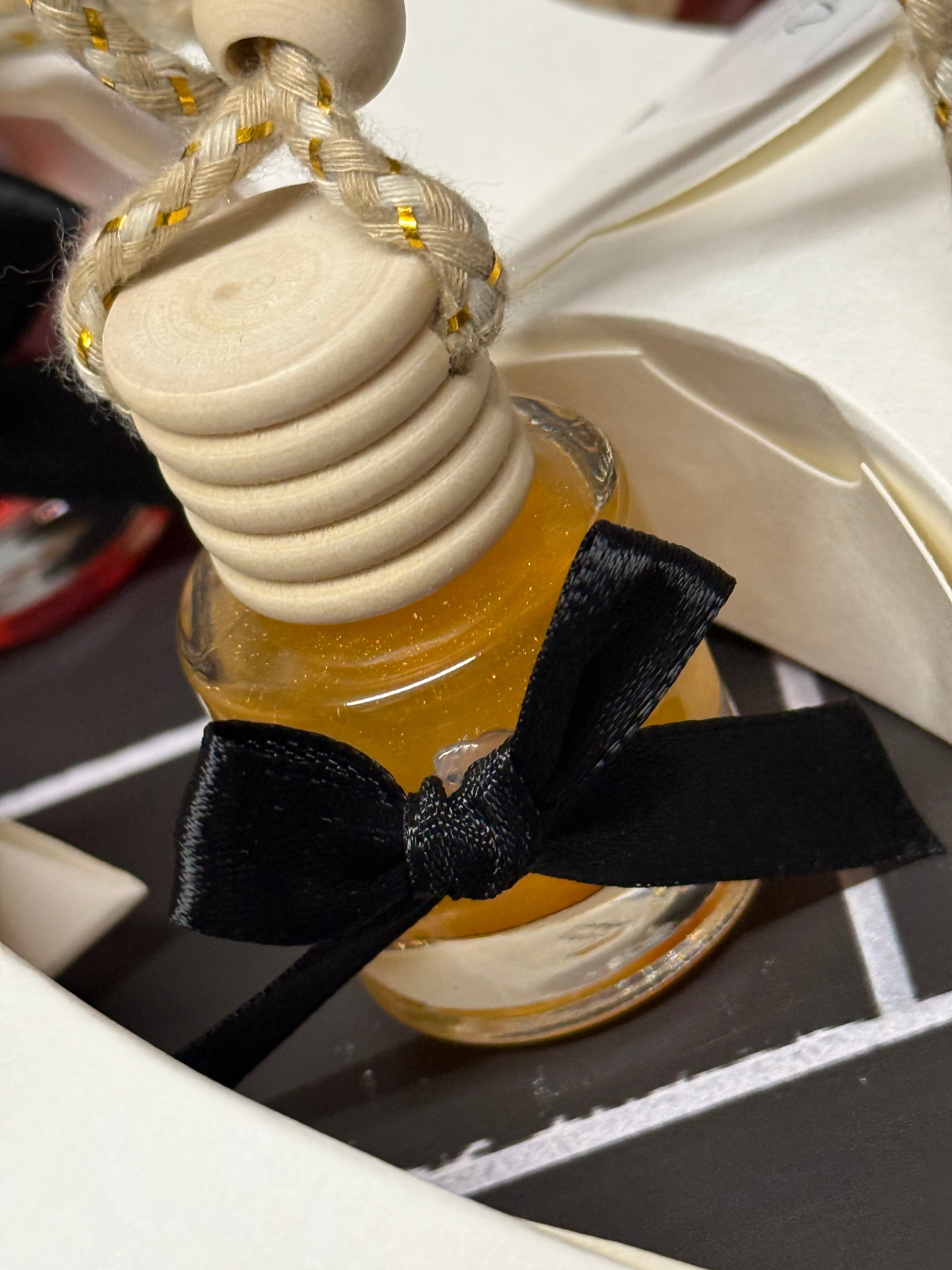 Car Air Freshener - Round Hanging Glass Bottle