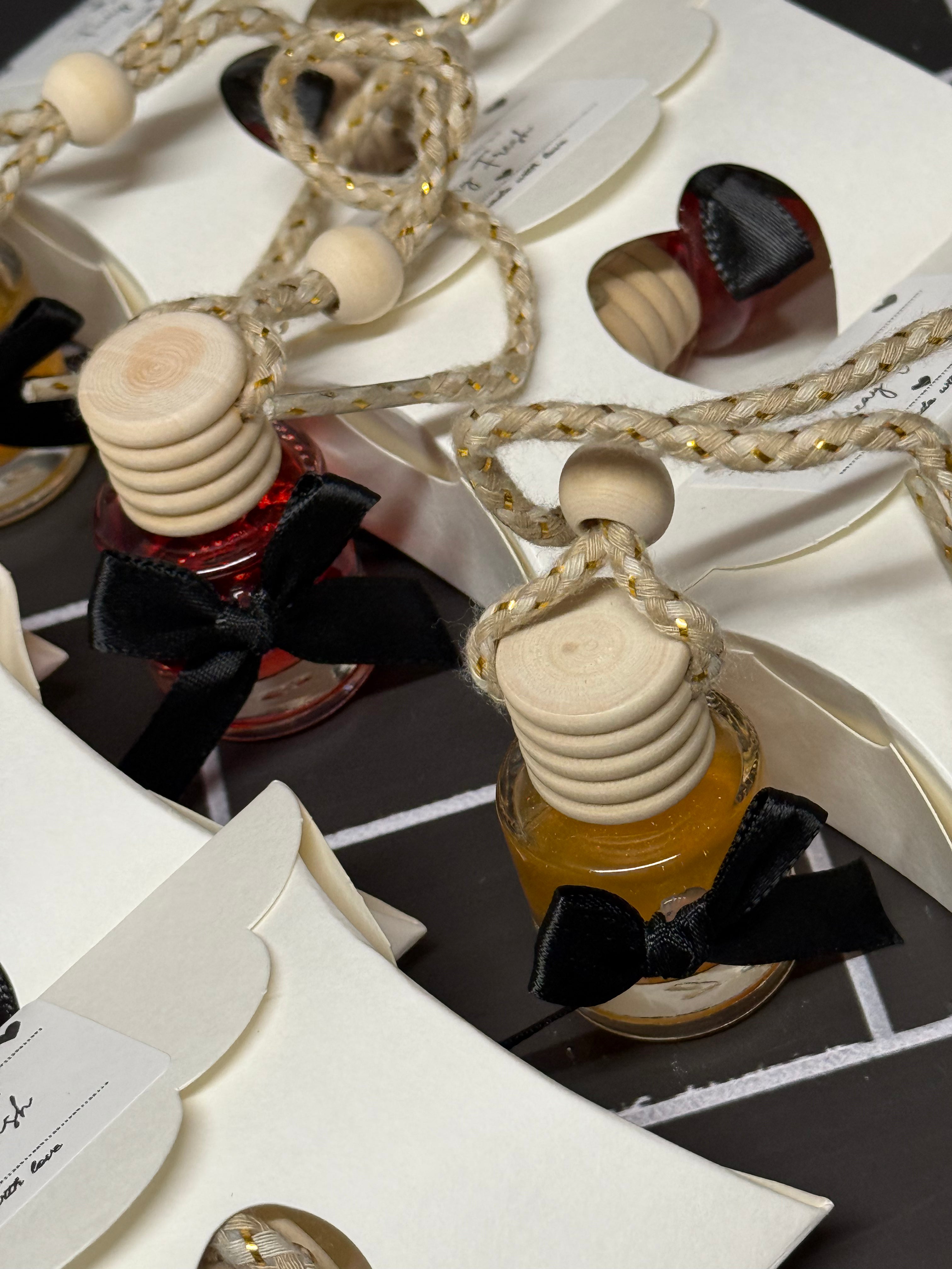 Car Air Freshener - Round Hanging Glass Bottle