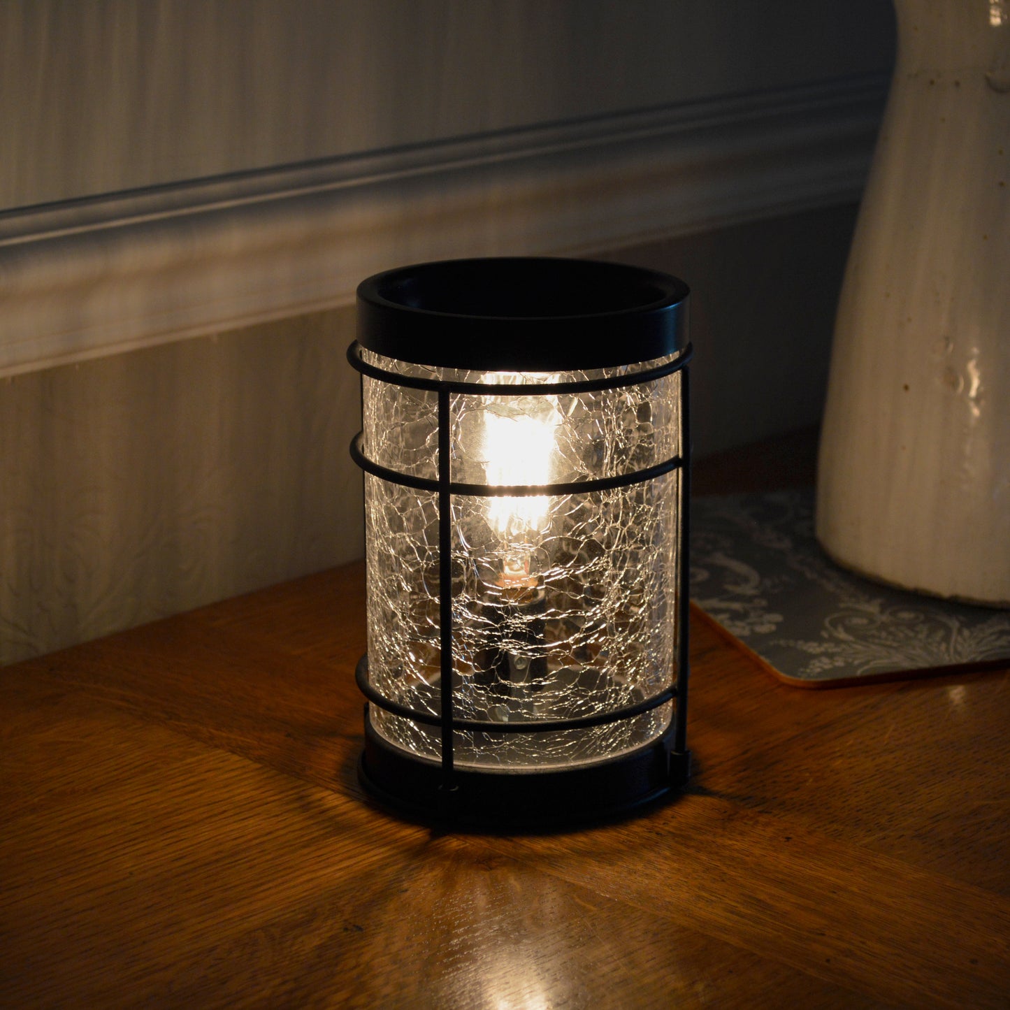 Electric Wax Melter / Oil Burner - Black Crackle