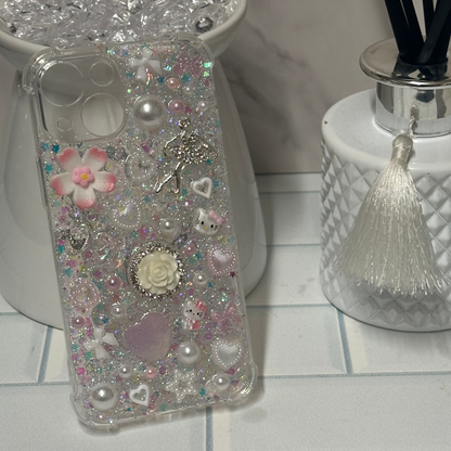 iPhone 13 Mini Customised Case - White Ballerina Rose