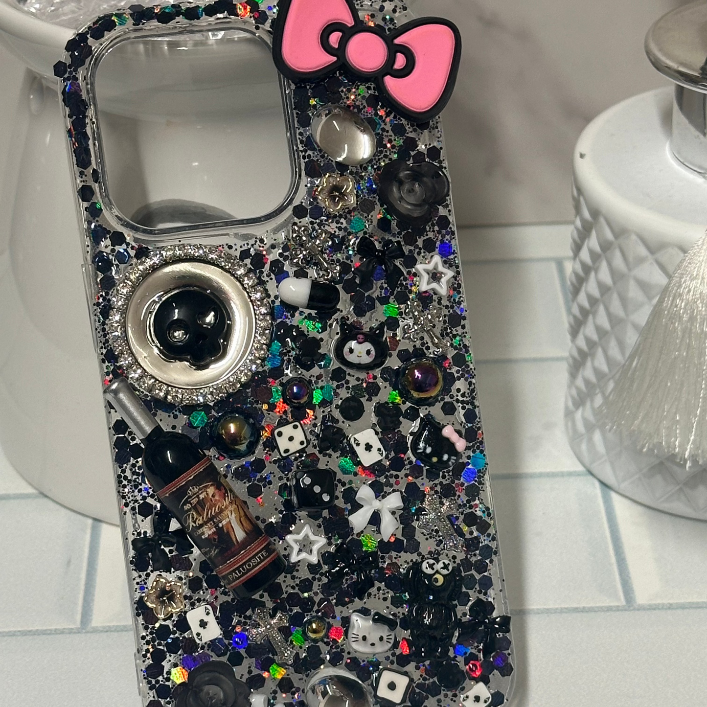 iPhone 14 Pro Customised Case - Black Kitty