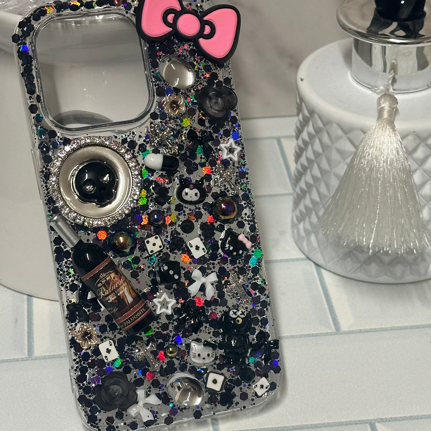 iPhone 14 Pro Customised Case - Black Kitty