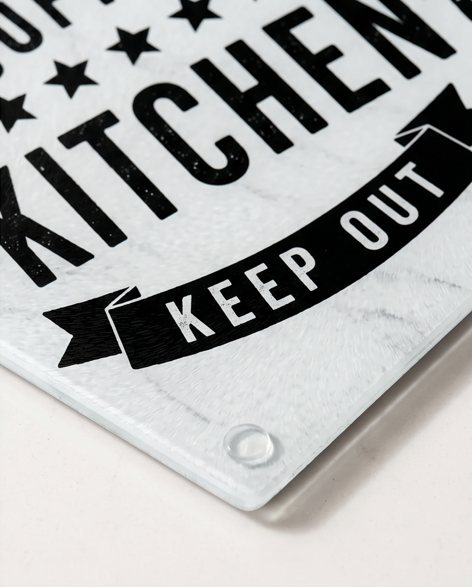 5 Star Kitchen Personalised Glass Chopping Board - Small or Large