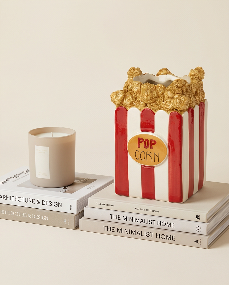 Novelty Cinema Popcorn Flower Vase