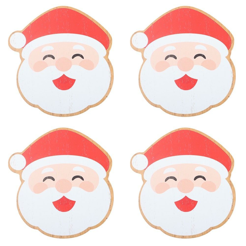 Set of 4 Jolly Santa Coasters