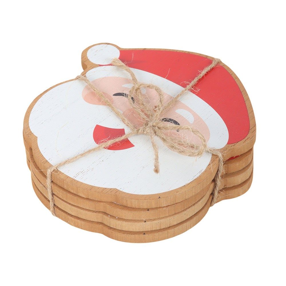 Set of 4 Jolly Santa Coasters