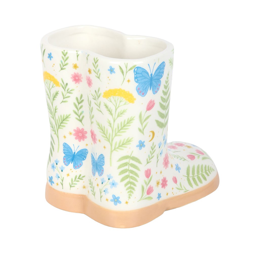 Luna Bloom Floral Print Welly Boot Planter / Vase