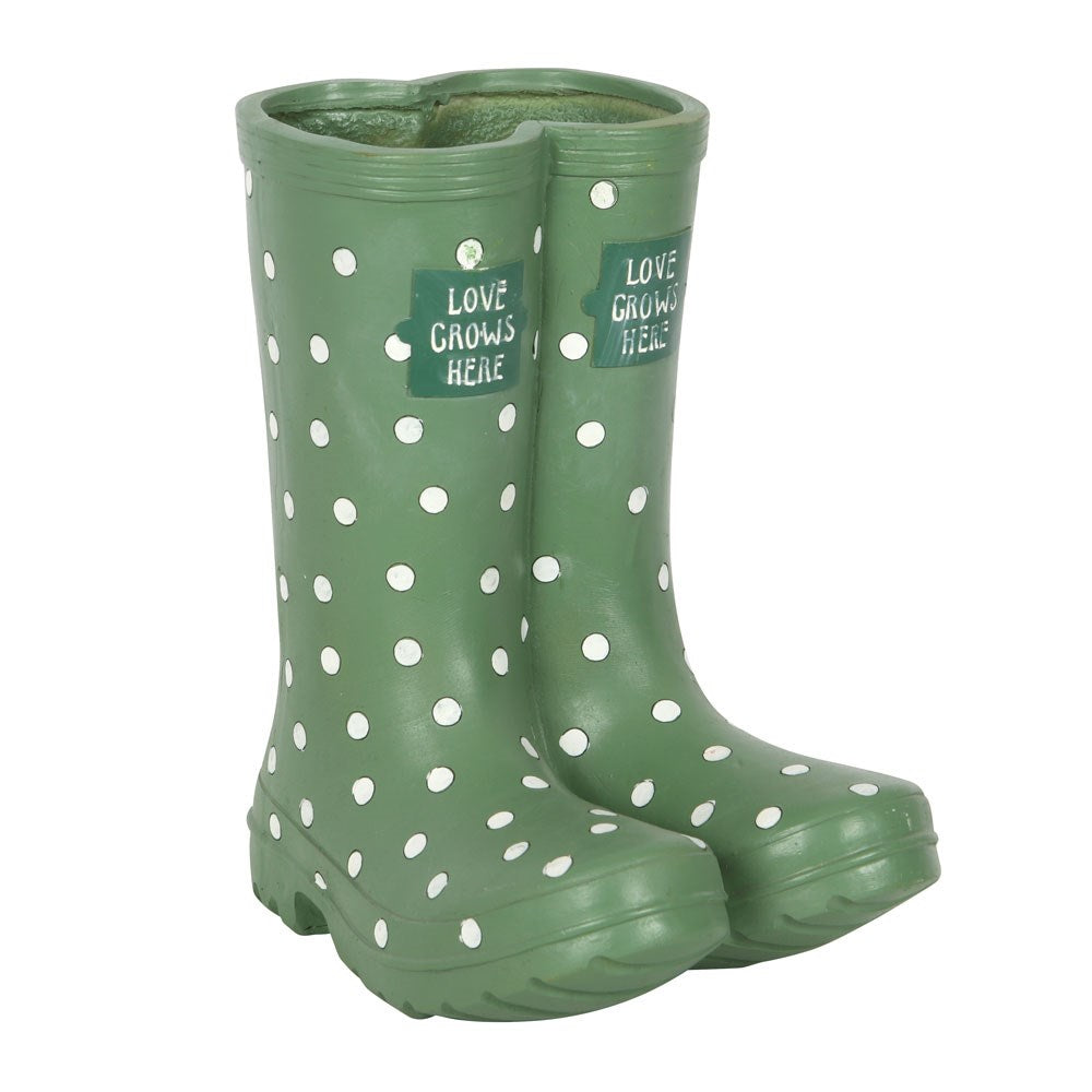 Light Green Wellie Boot Planter / Vase
