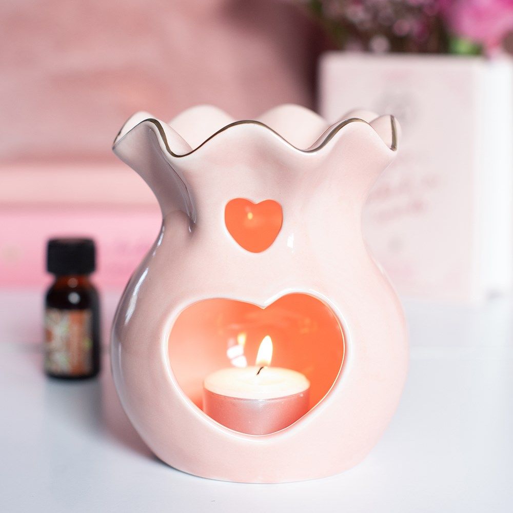 Pink Fluted Oil Burner/Wax Melter