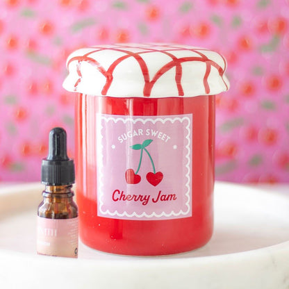 Cherry Jam Jar Oil Burner/Wax Melter