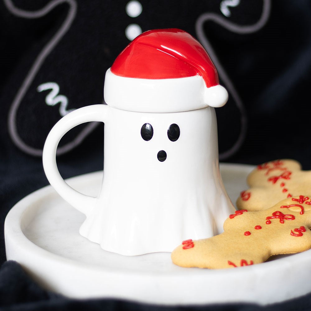 Ghost Shaped Santa Hat Mug