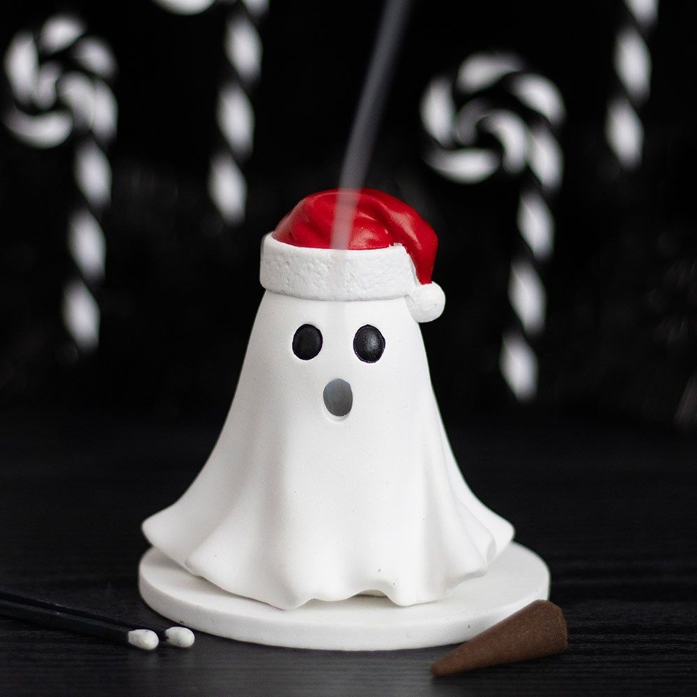 Ghost with Santa Hat  / Incense Cone Burner