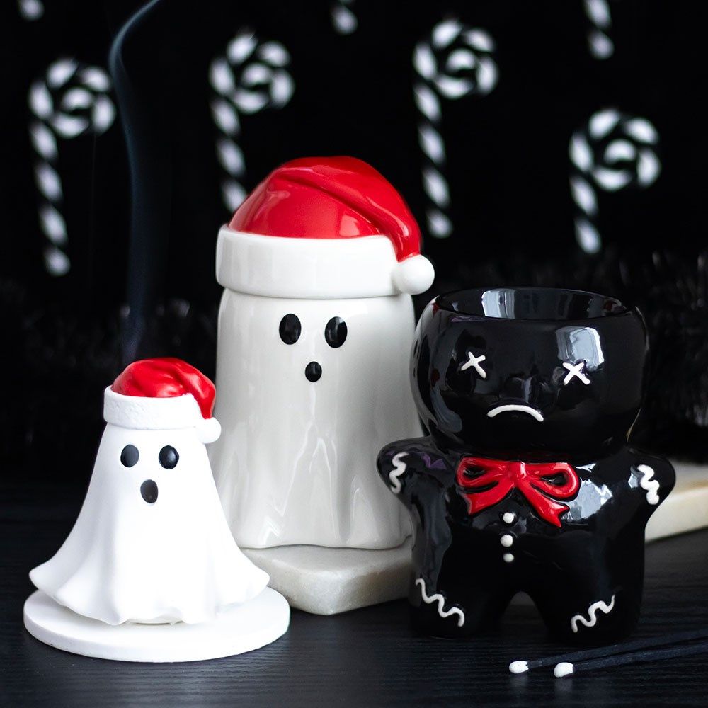 Ghost with Santa Hat  / Incense Cone Burner