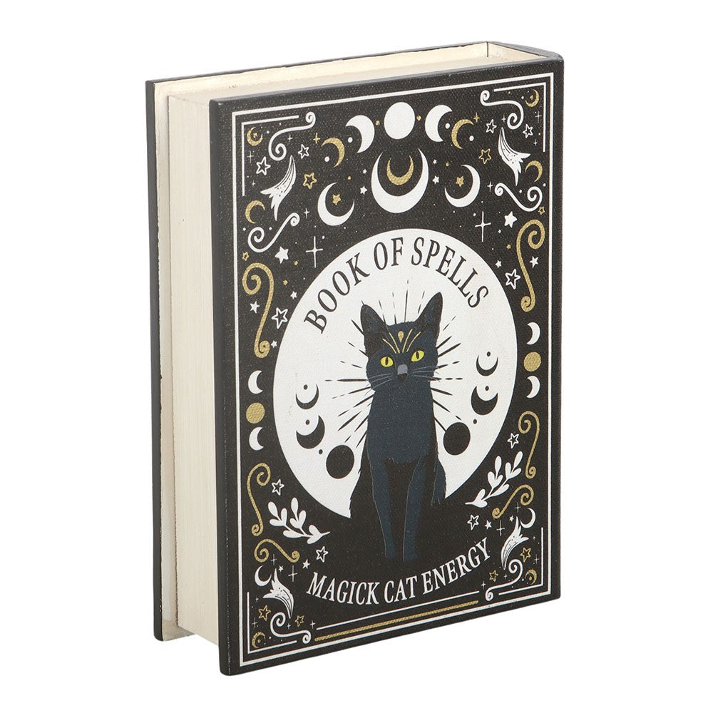 Black Cat Magick Book of Spells Shaped Storage Box
