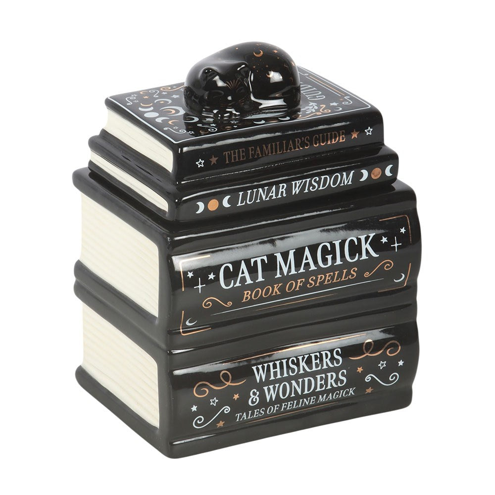 Black Cat Magick Book Stack -  Oil Burner / Wax Melter