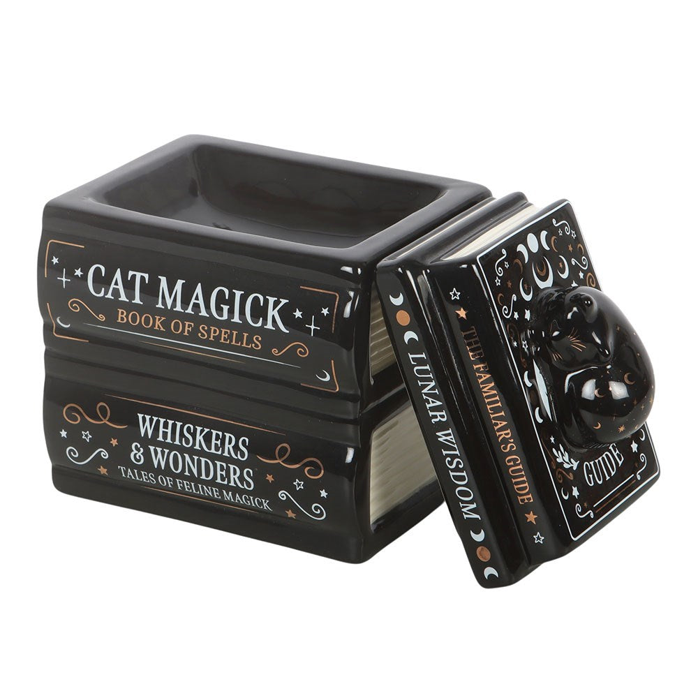 Black Cat Magick Book Stack -  Oil Burner / Wax Melter