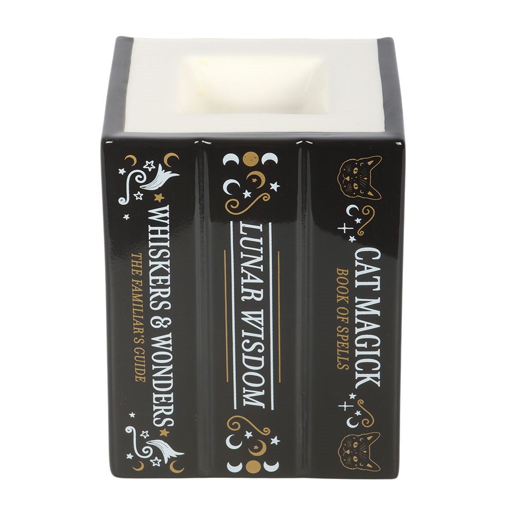 Black Cat Book of Spells -  Oil Burner / Wax Melter