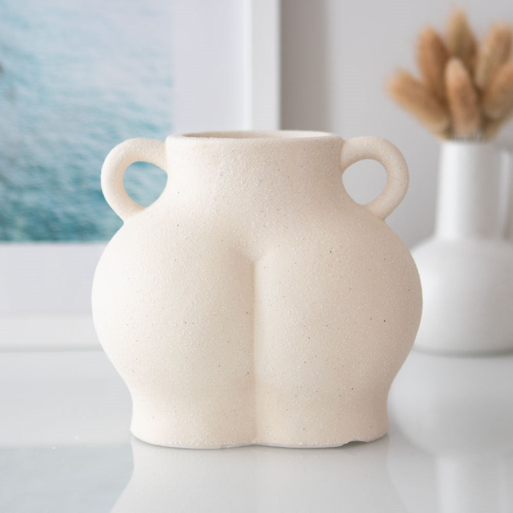 Cream Speckle Bum Ceramic Flower / Plant Planter