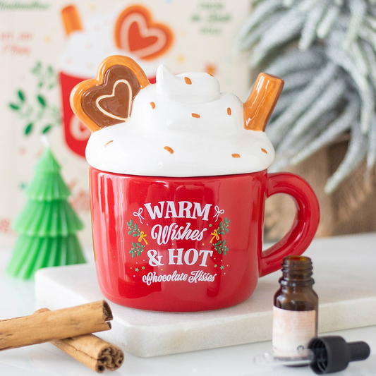 CHRISTMAS - Hot Chocolate Mug Shaped Oil Burner / Wax Meter