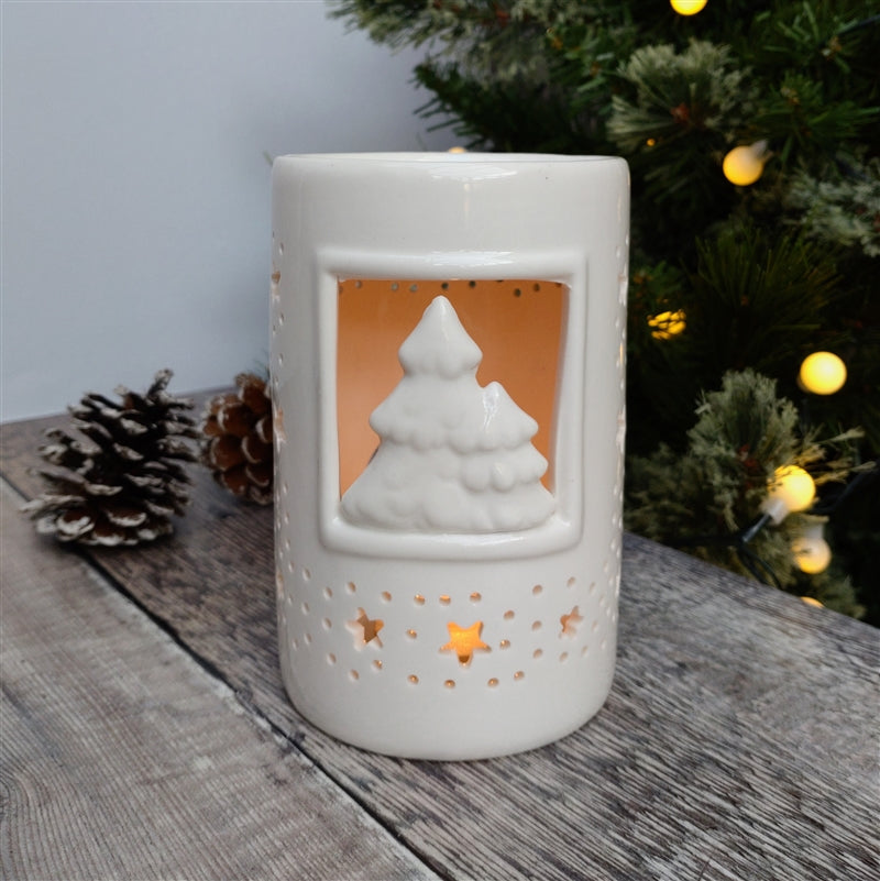 CHRISTMAS - Christmas Scene White Oil Burner / Wax Melter