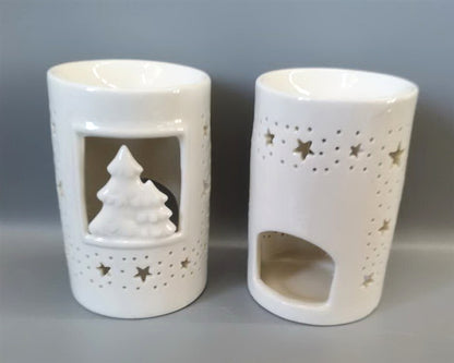 CHRISTMAS - Christmas Scene White Oil Burner / Wax Melter