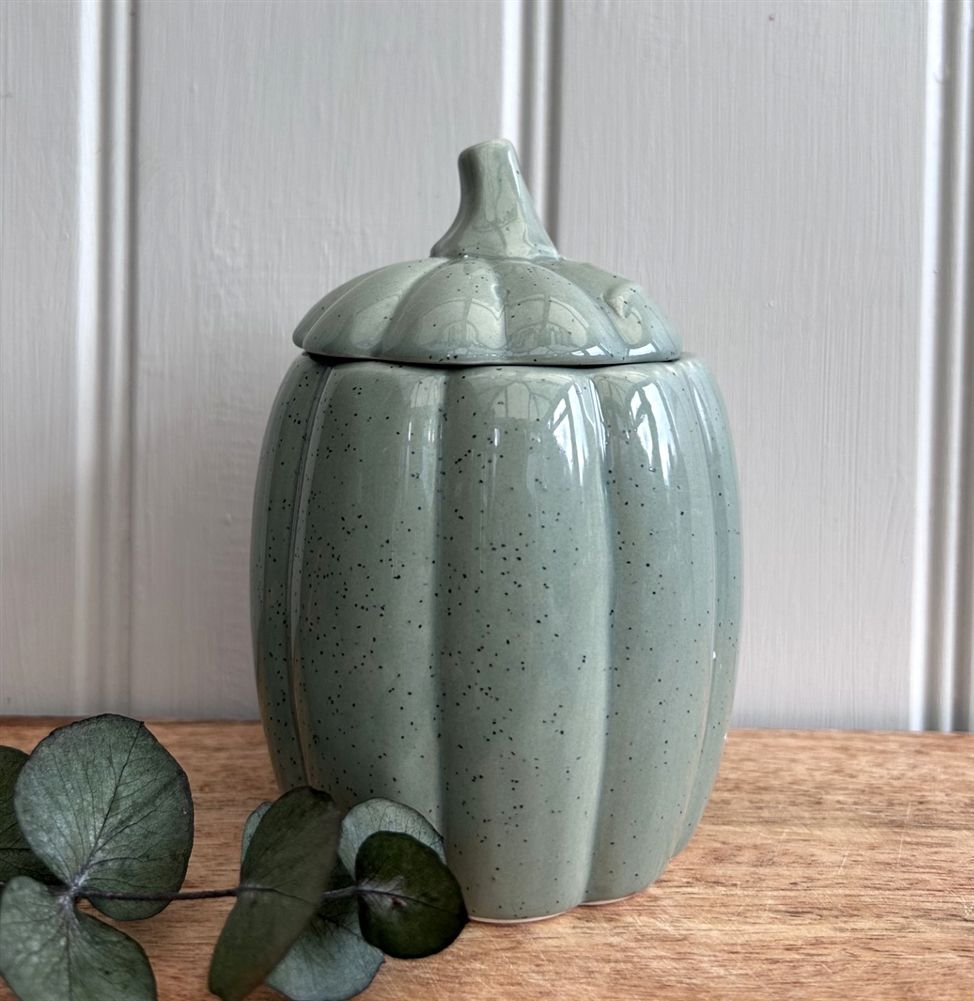 HALLOWEEN Sage Green Speckled Pumpkin Oil Burner/Wax Melter