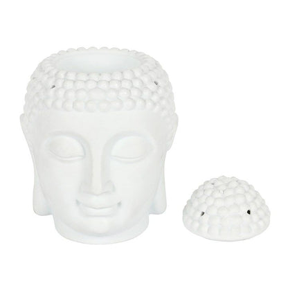 Giant Budha Head Oil Burner/Wax Melter - White