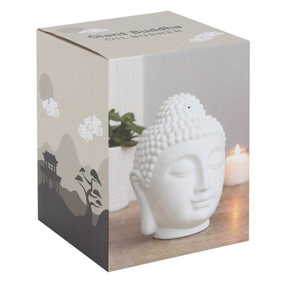 Giant Budha Head Oil Burner/Wax Melter - White