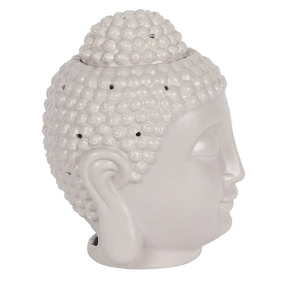 Large / Giant Budha Head Oil Burner/Wax Melter - Grey