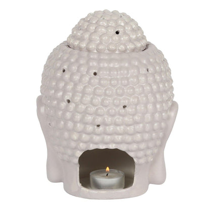 Small Budha Head Oil Burner/Wax Melter - Grey