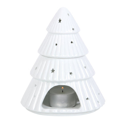 CHRISTMAS - White Christmas Tree  Oil Burner/Wax Melter