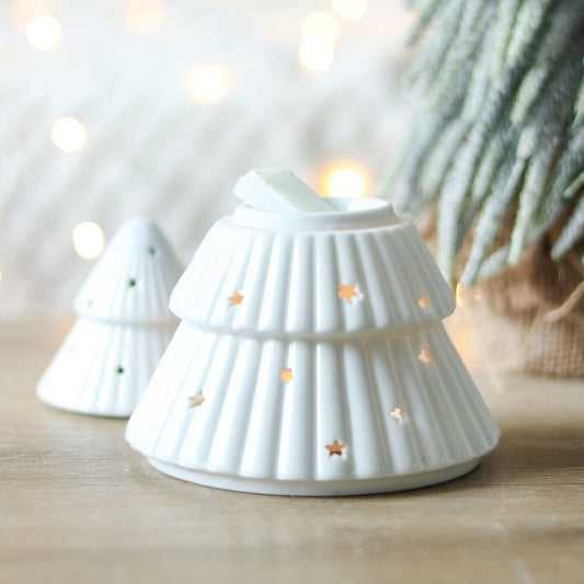 CHRISTMAS - White Christmas Tree  Oil Burner/Wax Melter