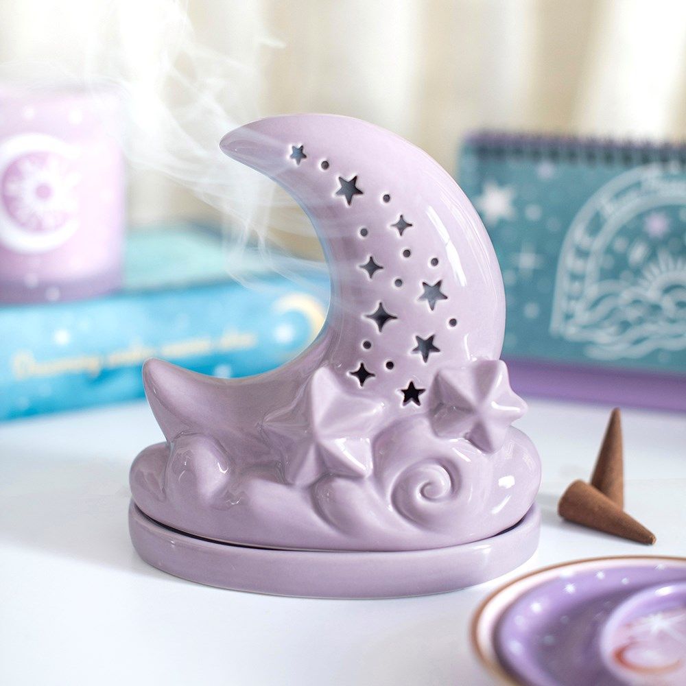 Purple Skies Moon  / Incense Cone Burner