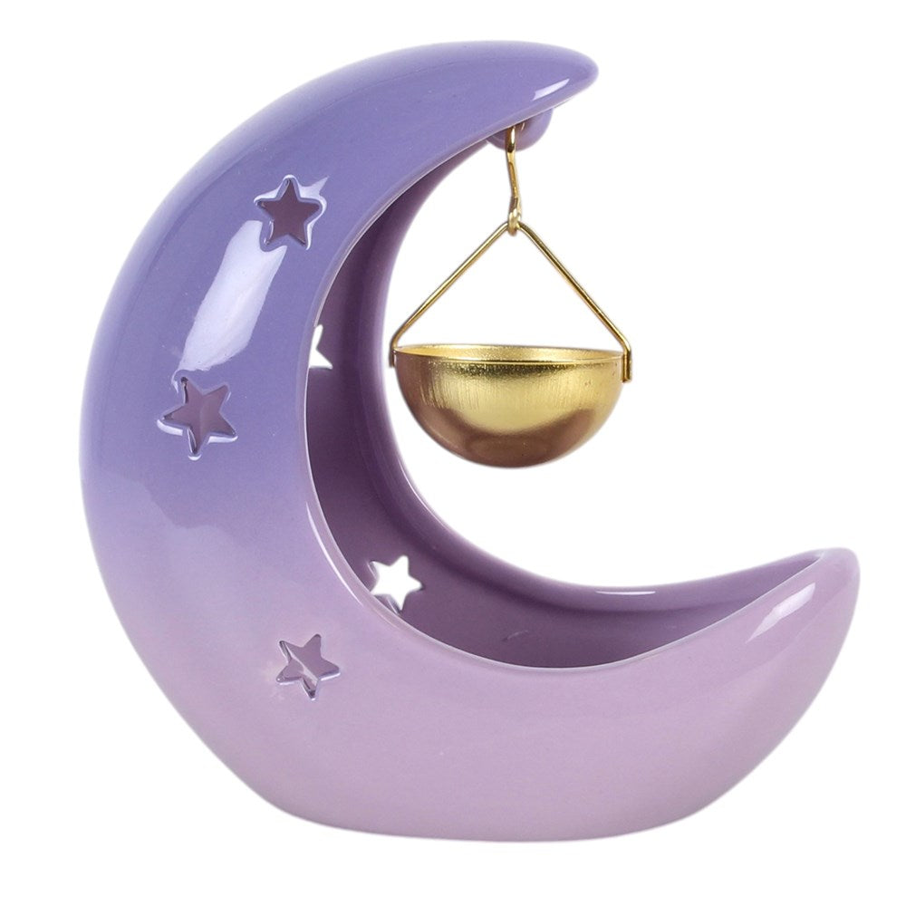 Purple Pastel Crescent Moon - Oil Burner / Wax Melter